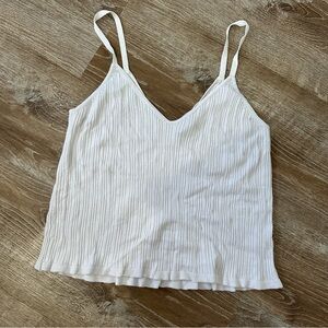ASOS White Ribbed Camisole Spaghetti Strap Top